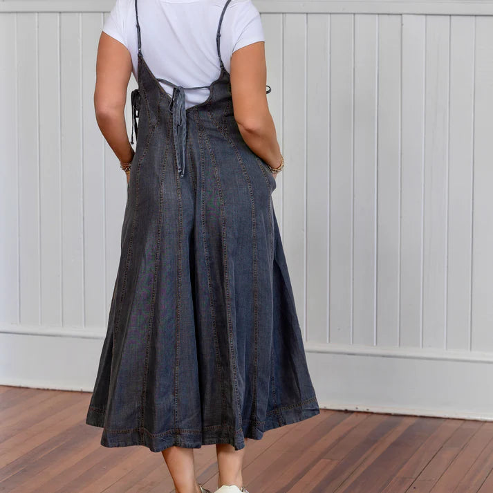 Black Denim Wide Leg Jumper