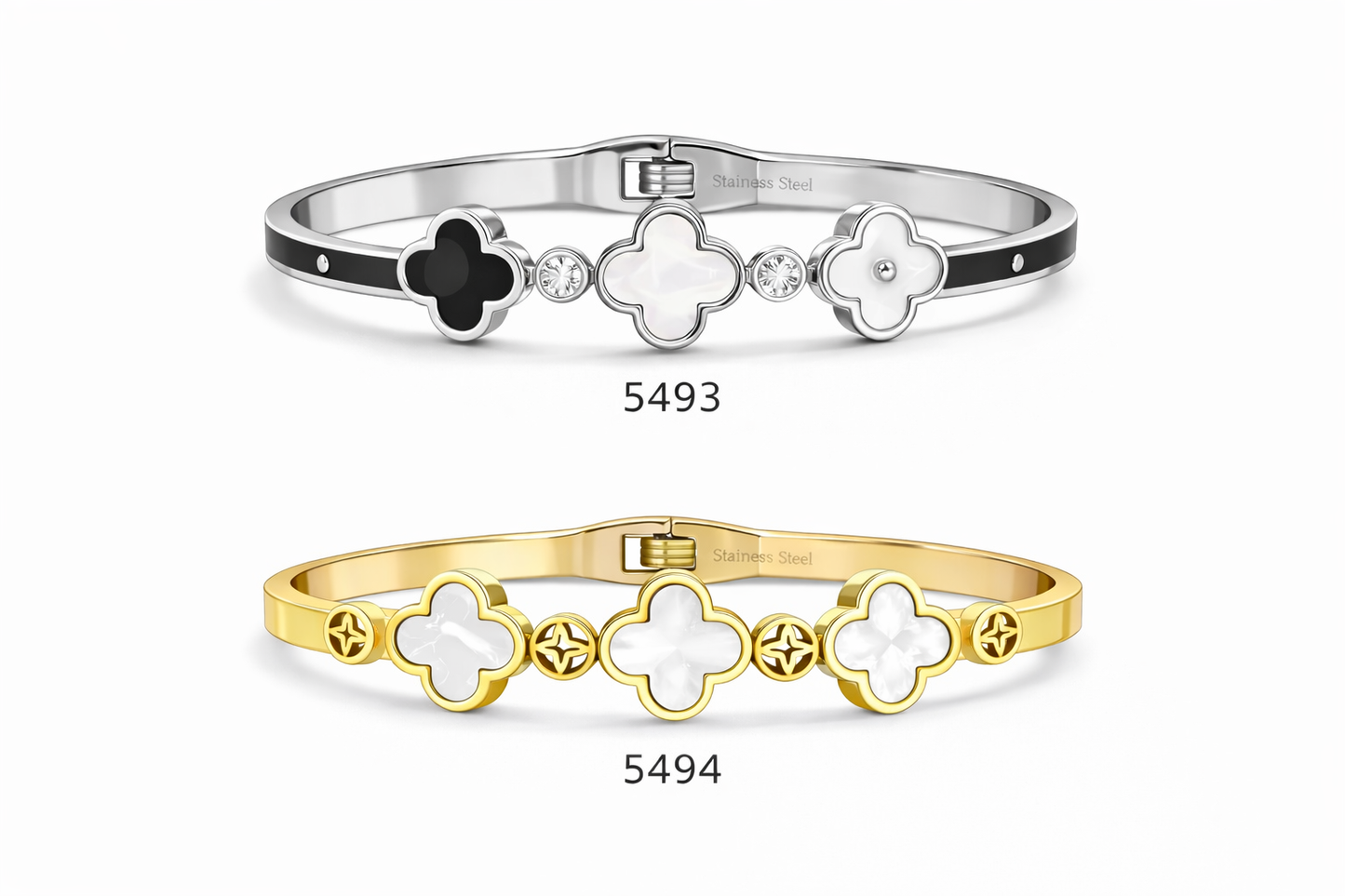 Blk/Wht Silver Bangle
