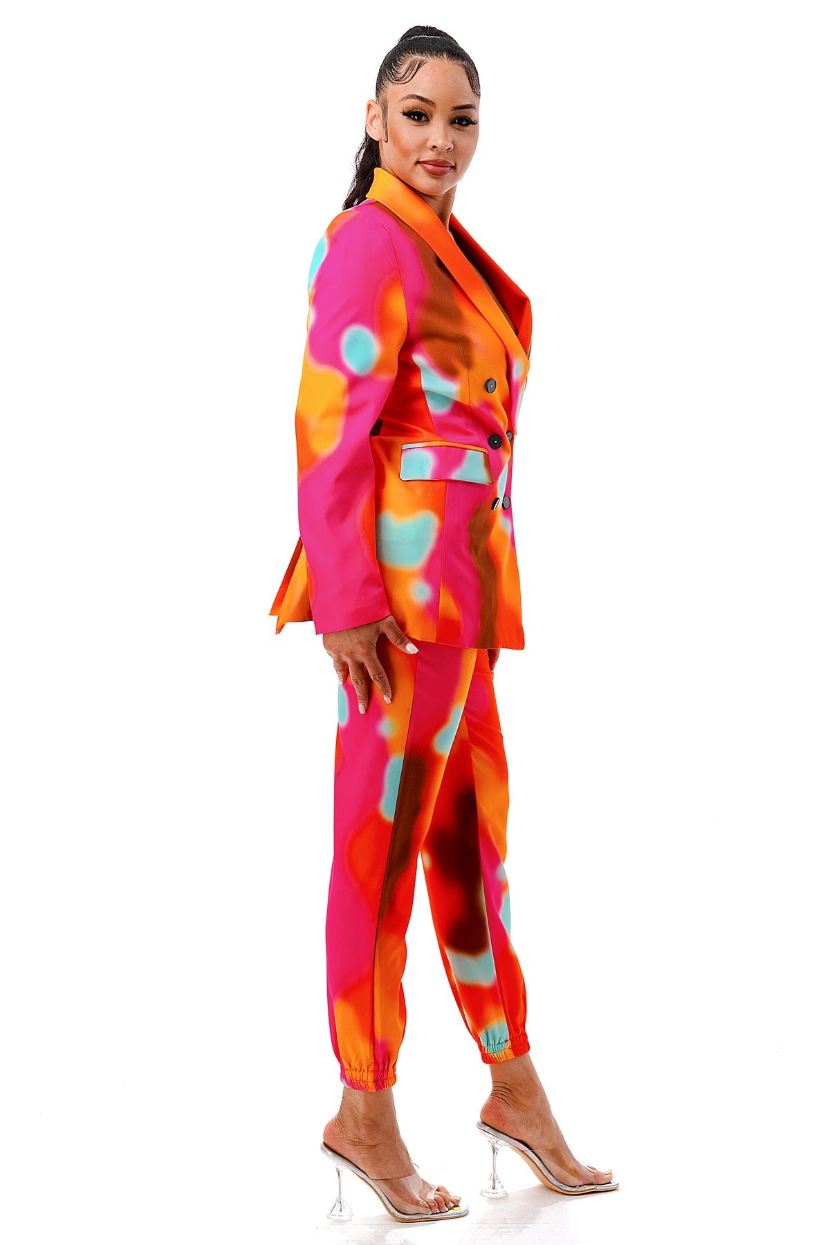 Double Button Blazer & Jogger Set