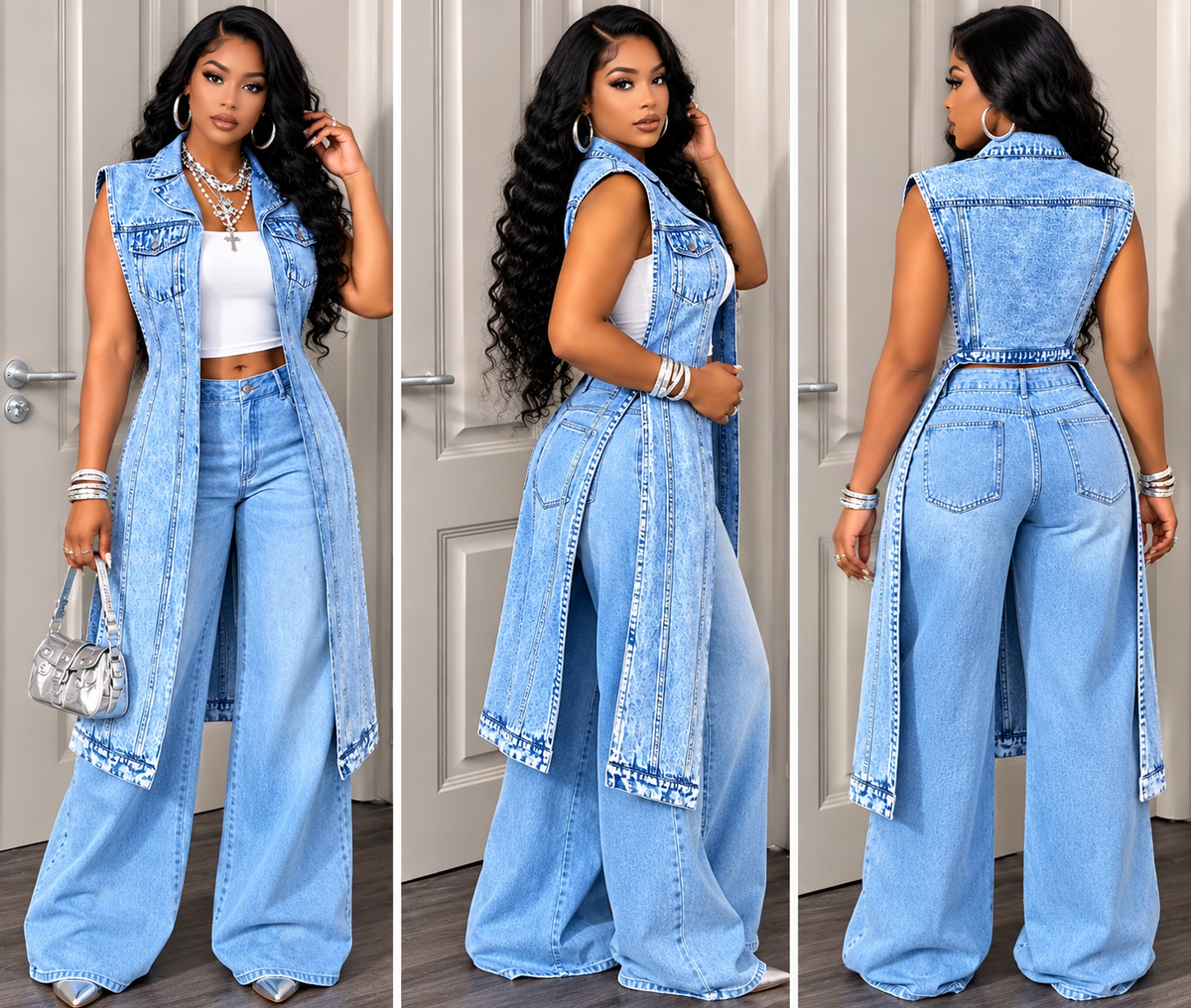 Sleeveless Denim Vest