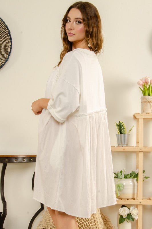 White Oversize Casual Dress