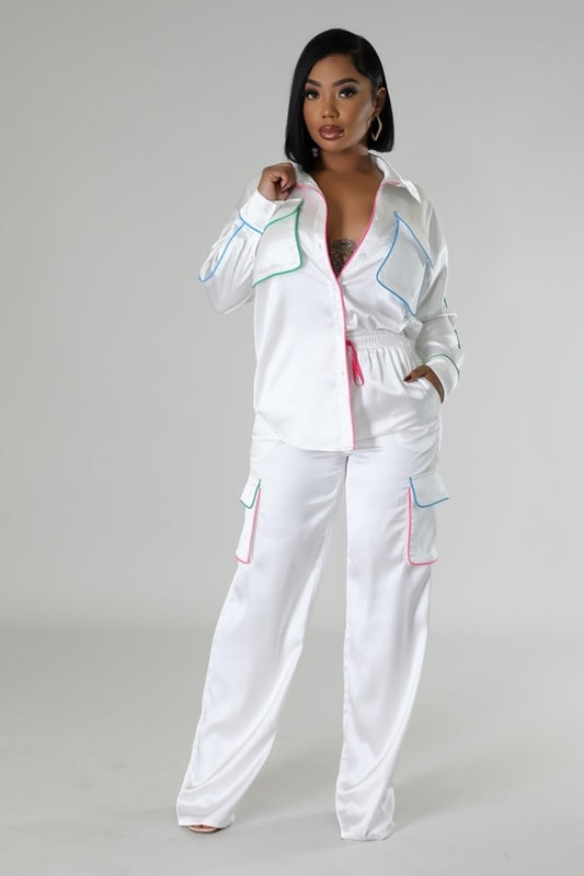 Silky 2pc Pants Set