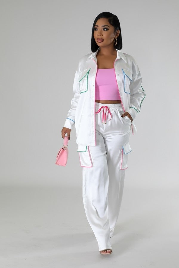 Silky 2pc Pants Set