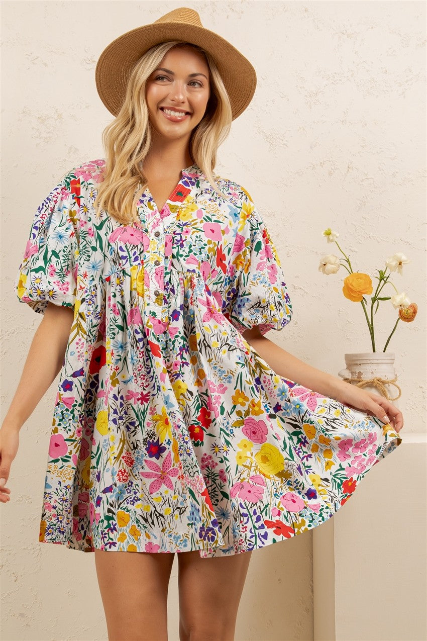 Multi Wildflower Tunic Dress