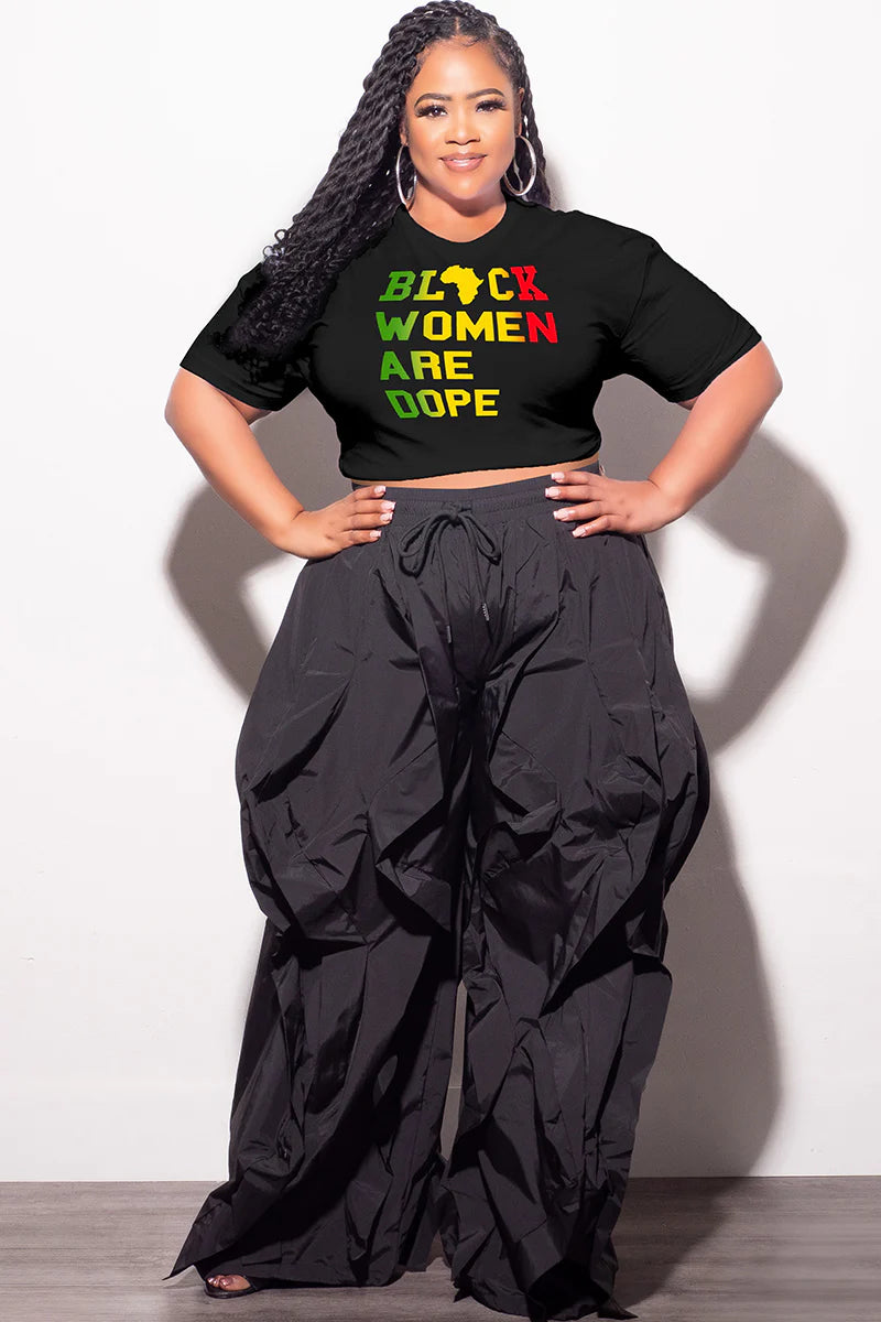 Wide Leg Drawstring Windbreaker Wavy Pants
