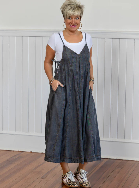 Black Denim Wide Leg Jumper