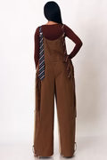 Wide Leg Overall w/Stripe Tie