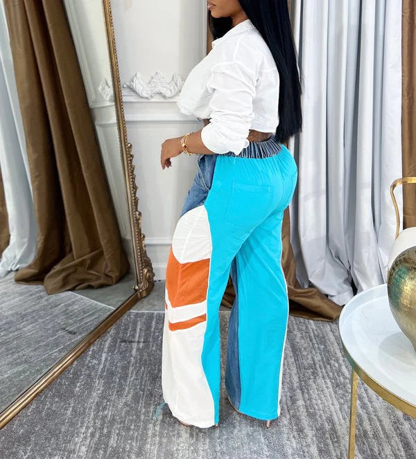 Color Me Wind Breaker Denim Pants