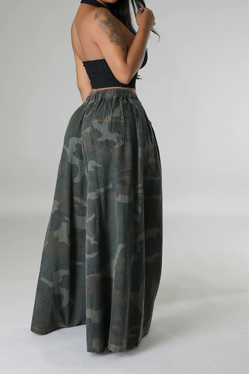 Camo Wide Leg Pants