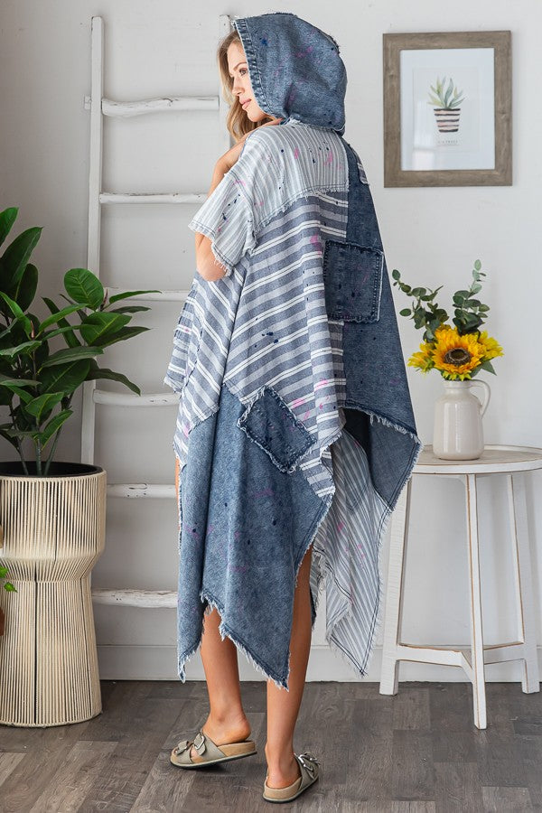"Color Splash" Tunic Top w/Hood