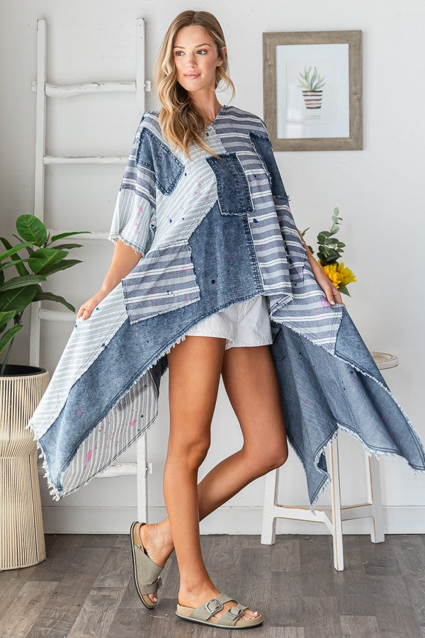 "Color Splash" Tunic Top w/Hood