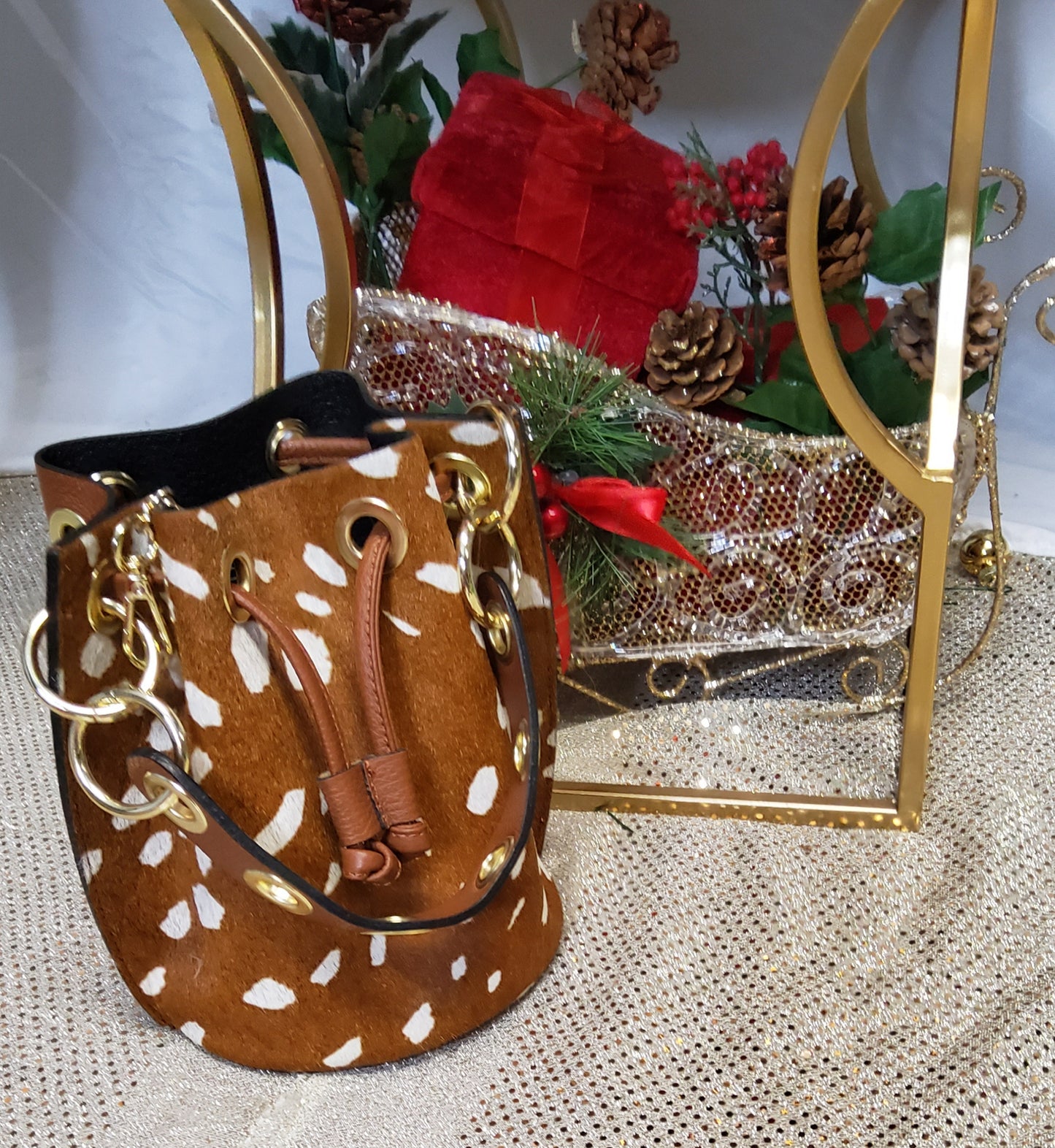 Brown Leather Bucket Small