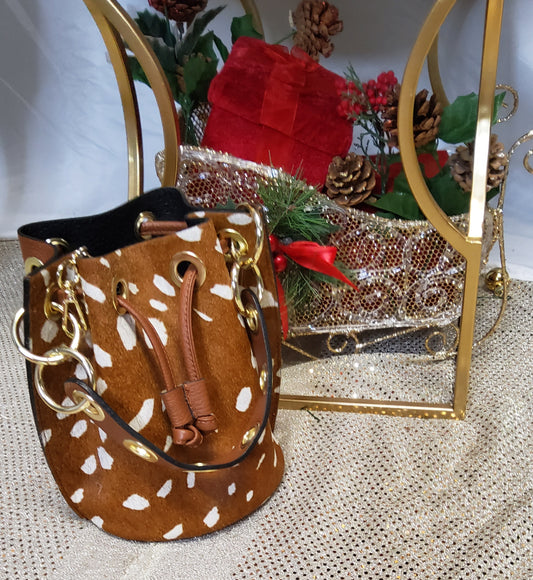 Brown Leather Bucket Small